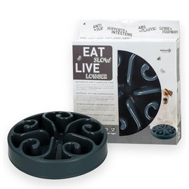 Eat Slow Live Longer Original - Futternapf - Anti-Schling - Hundenapf - Slowfeeder für Hunde - rutschfest - Grau - Ø30 cm - L/XL - Geeignet für große Hunde - Antischlingnapf - Antischling