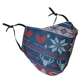 Delfina Stay Safe Wiederverwendbare Gesichtsmaske, Schutz, waschbar, Mund- und Nasenschutz, atmungsaktiv, Anti-Rauch, Verschmutzung, Fahrrad, Motorrad, Sport (Rentier)