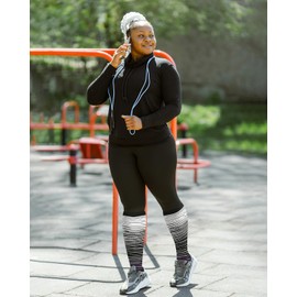 FuelMeFoot Plus Size Compression Socks Wide Calf for Women & Men Knee High Toeless Stockings for Circulation