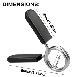 ZEACCT Barbell Spring Clamps, Pack of 4 Spring Collar Clamps, Dumbbell Lock Clamps, Barbell Bar Weight Clips, Sports Collar Barbell Clips, Fitness Training Weightlifting Equipment (25mm)