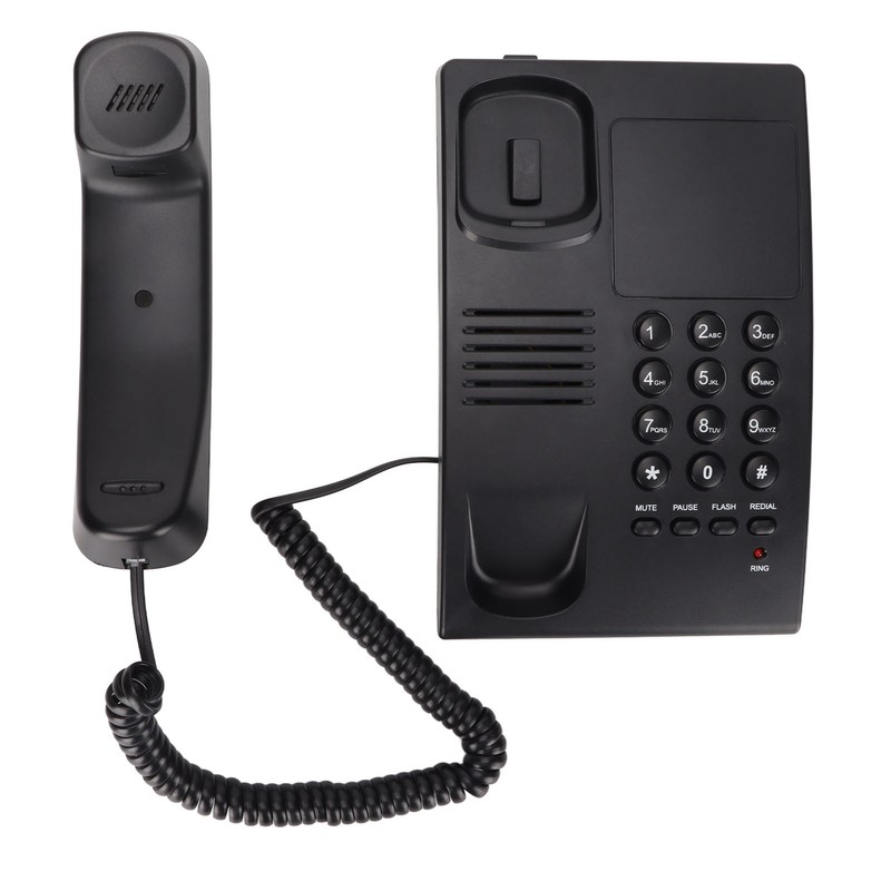 Home Corded Landline LED Indication Bell Mute Hands Free Speed