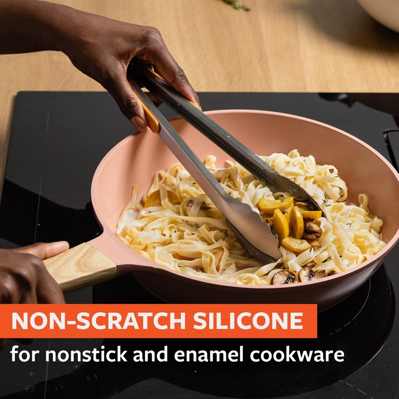 Full Circle 2-in-1 Cooking Tongs, 9-Inch – Dual-Sided Silicone &