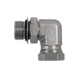 #12 SAE/ORB Male x 3/4" NPSM Female 90 Degree Elbow/Corner Joiner Hydraulic Swivel Adapter Fitting | 6901-12-12
