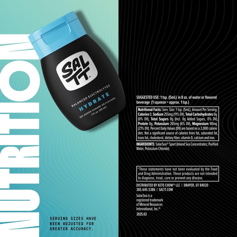 Keto Chow SALTT Electrolyte Hydration Drops - Keto Diets &