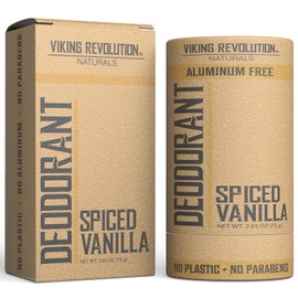 Viking Revolution Spiced Vanilla Deodorant for Men - Deodorant Men Aluminum Free with Shea Butter and Tapioca Starch Mens Deodorant Stain- Free and Baking Soda-Free Natural Deodorant for Men (2.65oz)