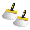 2PCS Stainless Steel Bucket Scoop, 6.7" Curved Contoured Blade Putty
