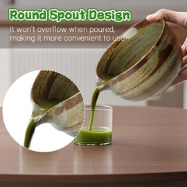 Necomi Matcha Whisk Set 7 Pcs- Japanese Traditional Tea Ceremony, Match Bowl with Spout, Whisk, Bamboo Scoop×2, Whisk Holder, Tea Cloth, Matcha Whisk Set Matcha Green Tea Making Kit (Classical Green)