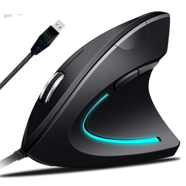 Wolf War Ergonomic Mouse High Precision Optical Vertical Mouse Adjustable DPI 800/1200 / 2400/3200 Wired Computer Mouse