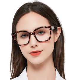 MARE AZZURO Large Square Reading Glasses +4.00 Women Oversized Readers 1.0 1.25 1.5 1.75 2.0 2.25 2.5 2.75 3.0 3.5 4.0 5.0 6.0 (Leopard, 4.00)