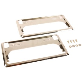 Emerson EM-216 Dress Up License Plate Frame, Chrome Plated, Front and Rear Set of 2, First-Installed Type, Vehicle Inspection & License Frame Standards Regulations, Suitable for Regular and Mini