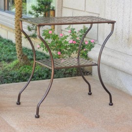 International Caravan Mandalay Iron Rectangular 2 Tier Table