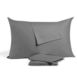 Youth Pillowcase 16 x 22 Inch Dark Grey Zipper Closure Pillow case Set of 2 Travel Pillow Cover 500 Thread Count 100% Soft Egyptian Cotton Toddler Travel Pillow Cover 16x22 inch, Dark Grey