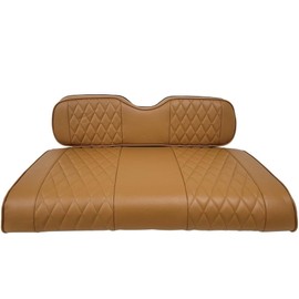 Huskey Parts Company 4PCS Brown Golf Cart Seat Covers Diamond Stitching for Club Car DS 2000.5-2013, Marine Grade Vinyl, Custom Fit, Staple On