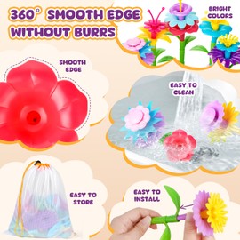 Uilfsur Flower Garden Toy from 3 Years Girls, Flower Plug-in Game, Montessori Toy Motor Skills Toy, DIY Bouquet Sets from 3 4 5 Years Girls Boys Birthday Gift