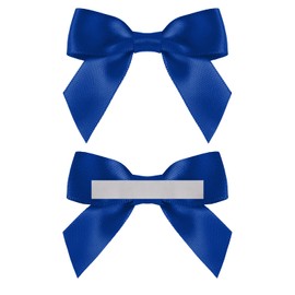 Rainbow Pana 100 Pack Self Adhesive Ribbon Bows Royal Blue Bows Premade 2" Small Satin Bows for Balloons Package Craft Gift Wrapping Wedding Baby Shower Birthday Party Decorations