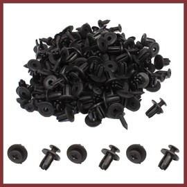 HEROFFIX 100 Pcs 6mm Hole Retainer Clips Plastic Rivets Mud Flaps Bumper Push Clips for Automotive Replace Parts