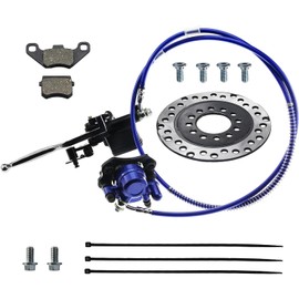 PRO BAT Rear Hydraulic Disc Brake Caliper Cylinder & Brake Pads Brake Disk Rotor Assembly for 50cc 70cc 90 110cc 125cc 150cc 200cc 250cc ATV Quad Dirt Bike Buggy
