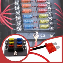 EMSea 4pcs Standard ATC Plug Fuse 10A with Cable Tapping Cable Length 40cm Car ATC Fuse for Car Vehicle Fuse Box for Automotive Electrical Systems Red