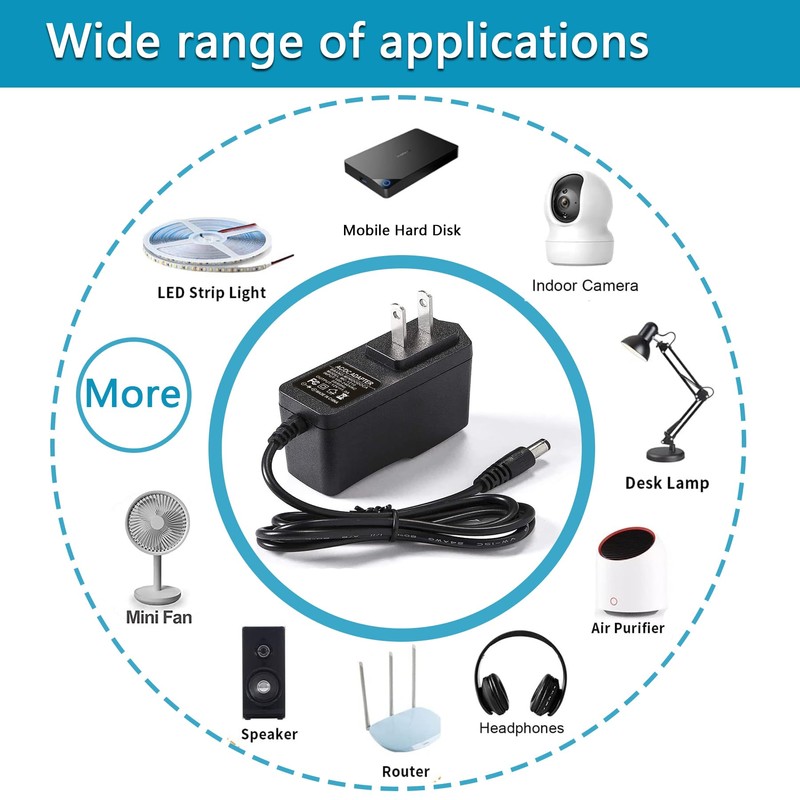 Minidodoca 2 Pack 12V 1A AC/DC Power Supply - 100-240V
