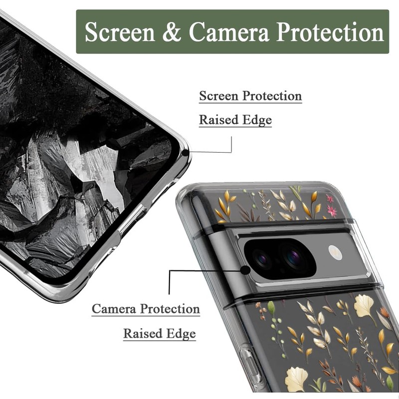 Unov Case Compatible with Pixel 8a Case Clear Transparent Slim