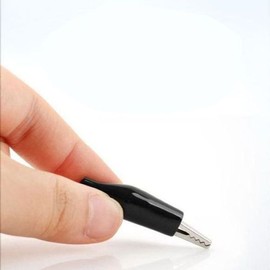 Alligator clip cable, alligator clip, insulated clip, black, 35mm/alligator clip cable / 악어 클립 케이블 악어집게 절연 집게 흑색 35mm/악어클립케이블