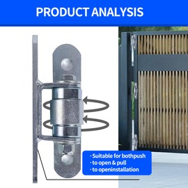 2 Pack Heavy Duty Door Hinge, Supports Doors Up to 1100 Pounds, Adjustable Yoke Pivot Bearing, Heavy Duty Bolt Sealed Bearing Outdoor Door Hinge Bolts to Door (Silver)