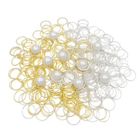 210 Pieces Dreadlock Jewelry 200 PCS Gold and Sliver Metal Hair Rings 10 PCS Hair Pearl for Braids Pendants Hair Accessories Decoration Clips