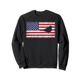 4th July Funny Patriotic Indigo Bunting Bird Lover USA Flag Sweatshirt