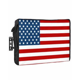 American Flag Outdoor TV Cover 36-39 Inches, Weatherproof & Waterproof, Red Striped Blue Star Outdoor TV Enclosure with Remote Control Pocket