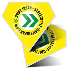 2 x Diamond Stickers 7.5 cm - JDM Drift Japan Street Style Car Racing Fun Decals for Laptops,Tablets,Luggage,Scrap Booking,Fridges, #4936