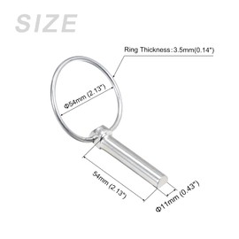 METALLIXITY Lynch Pin with Ring 11mm x 54mm 3pcs Carbon Steel Lynch Pin Lock Clip Fastener Pin for Home Construction Tractor Trailer Truck Lawn Mower Trolley