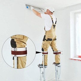 Correas para Zancos Bandas para Piernas, Zancos para Paneles de Yeso Resistentes Al Desgaste Correas para Piernas Placa Curva de Acero Inoxidable Ajustable de Nailon para