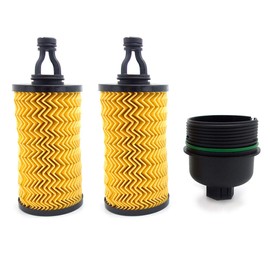 2 Pack Oil Filter & 1 pcs Filter Cap Fit for 2014-2019 Maserati Ghibli & Quattroporte V6 Engines 311401
