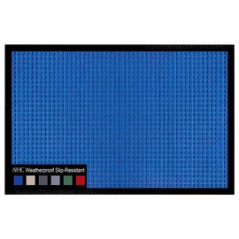 A1HC Indoor Outdoor Mat, Front and Back Entrance Welcome Mats, Large Front Door Patio Mats 32X48 Inches, Garage Mats, Office Mats, Non-Slip Easy Clean Entrance Washable Large Size Doormat, Blue Waffle