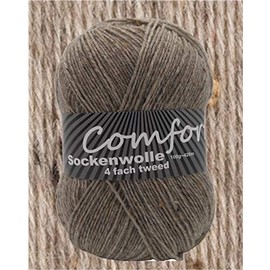 100 g Comfort Sock Wool Tweed 4-Ply - 100 g Ball - 420 m Running Length - Needle Size 2.5-3.0 mm Classic Traditional Colours (Medium Grey 03)