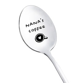 Christmas Birthday Gifts for Nana from Grandkids Nana's Coffee Spoon for Nana Grandma Coffee Tea Lovers Gift Spoons for Nana Grandmother Engraved Stainless Steel Spoon 8 Inch