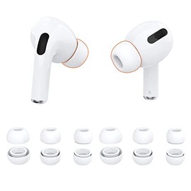 6 pares de almohadillas airpods pro, airpod pro replacement con orificios de cancelación de ruido, cómodo material de silicona, 3 tallas diferentes M/L/XL, airpods pro almohadilla con estuche