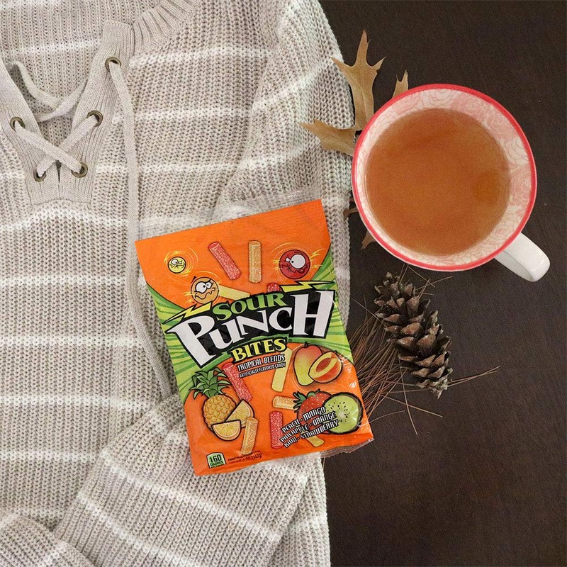 Sour Punch Bites, Tropical Blends, 5oz Bag (12 Pack), Peach,