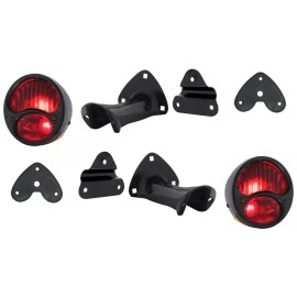 GCC 1928 29 30 1931 Ford Model A Black LH RH Tail Light Mouting Brackets Rubber Pads