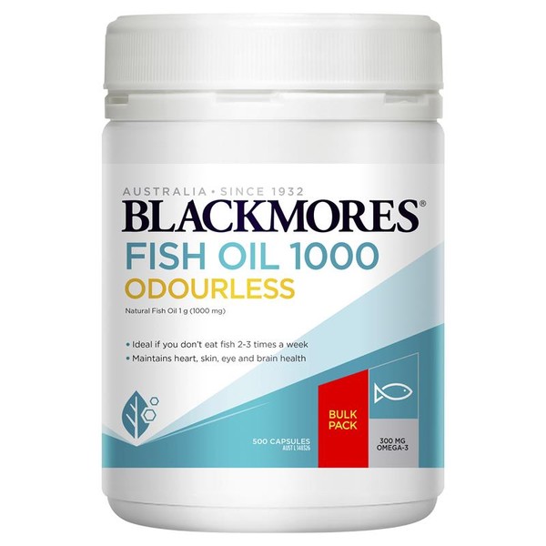 Blackmores Odourless Fish Oil 1000mg Omega-3, 500 Capsules
