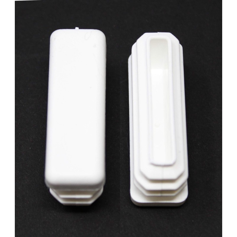 Plastic 1/2 x 1-1/2 inch White Rectangle Tubing Cap, Finishing