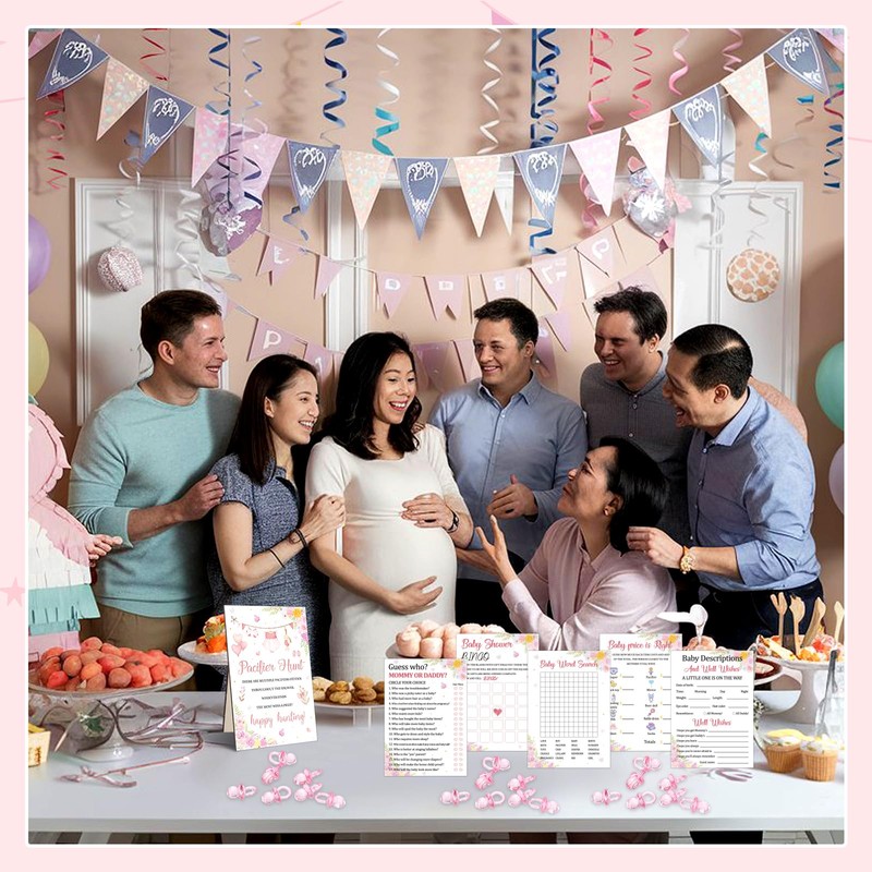 101PCS Dummy Hunt Baby Shower Game Sign Kit for Boys