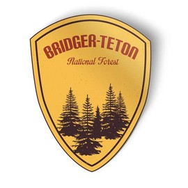 Squiddy Bridger Teton National Forest Hiking Camping - Vinyl Sticker Decal for Phone, Laptop, Water Bottle (3" high)