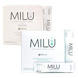 MILU  Kit de 1 Colágeno Hidrolizado con Magnesio y Vitamina C en Polvo con 330g en 30 sobres  1 Colágeno Hidrolizado Marino Forte en polvo con 330gr  