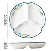 Bicuzat 1 PCS Ceramic Portion Control Plate Divided Plate Dessert