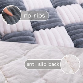 LONKEEN Dog Couch Cover Protector - Durable,Anti-Slip，Couch Cover for Dogs Washable-Pet Friendly Sofa Cover for Large Dogs ，Protects Sofa from Pets(27.6X70.9In,Gray)