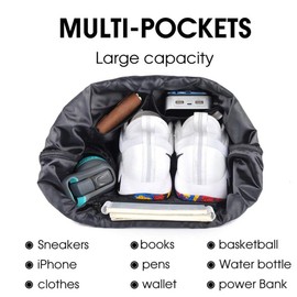 XMRSOY - Mochila con cordón para gimnasio, resistente al agua, bolsa de nailon para deporte, 6, Large, Suave