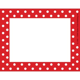 Barker Creek Name Badges & Self-Adhesive Labels, Red & White Dots, Multi-Purpose Name Tags, Gift Tags, Labels, and More! 3.5" x 2.75", 45 per Pkg, Home, School and Office Supplies (1502)