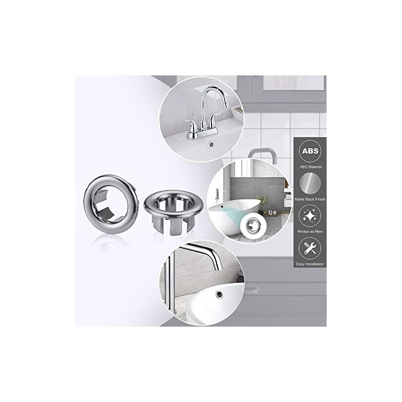 SKYPIA 3x Bathroom Kitchen Sink Hole Round Overflow Cover Basin
