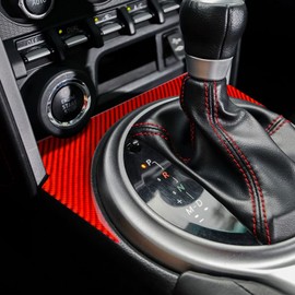 AIRSPEED Subaru BRZ ZC6 Toyota 86 ZN6 Control Gear Box Shift Knob Panel Frame Cover Sticker Carbon Fiber Gearbox Decoration Sticker Interior Trim (Red)